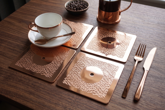 Metal Decor etched coaster 652-MD