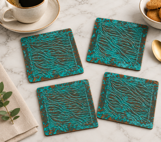 Metal Decor etched coaster 653-MD