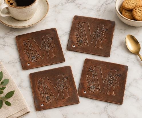 Metal Decor etched coaster 654-MD