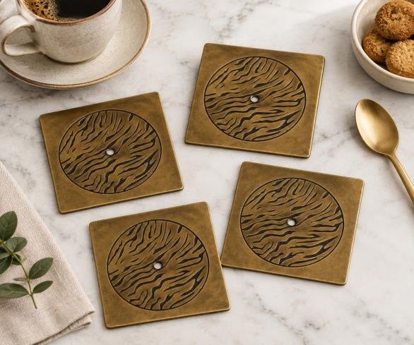 Metal Decor etched coaster 655-MD