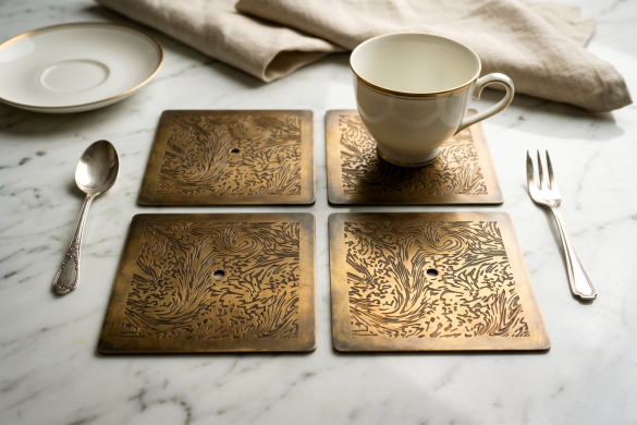 Metal Decor etched coaster 661-MD