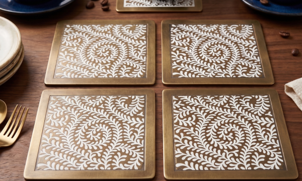 Metal Decor etched coaster 664-MD